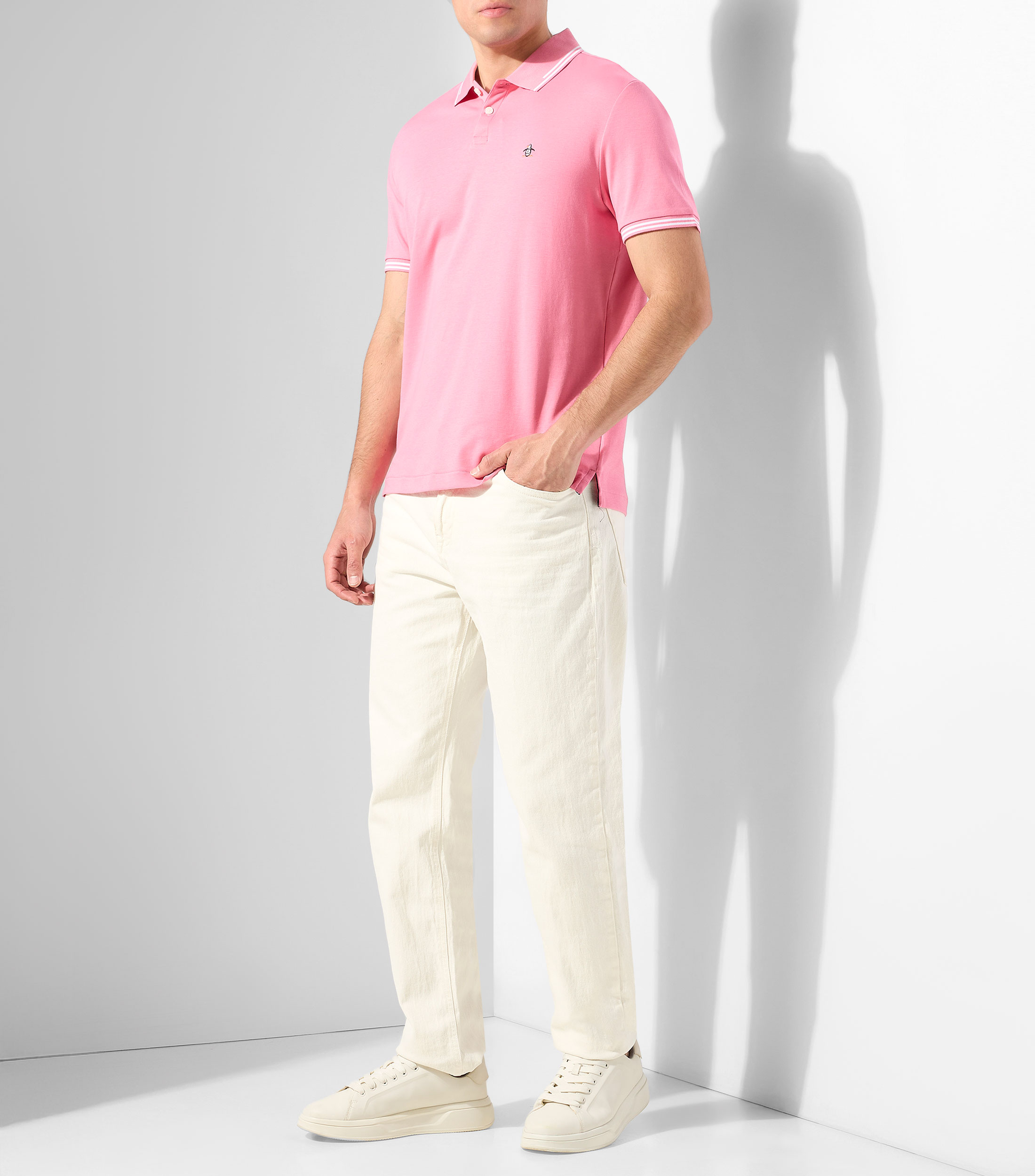 Playera tipo polo manga corta lisa Hombre